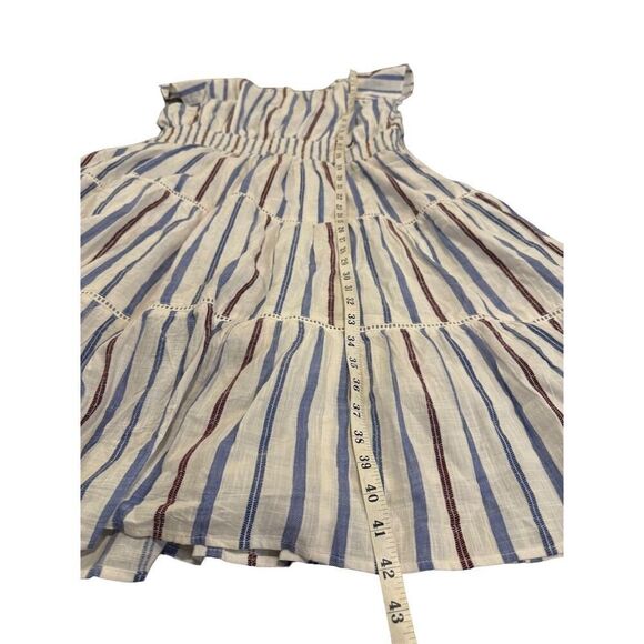 Wayward Fancy Women's Midi Dress Stripe Smocked Waist Flutter Sleeve Large - Picture 5 of 8